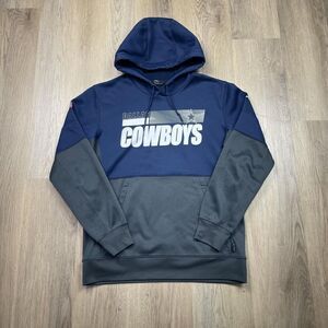 Dallas Cowboys Hoodie Mens Medium Blue Gray NFL Football On Field Dri Fit Nike